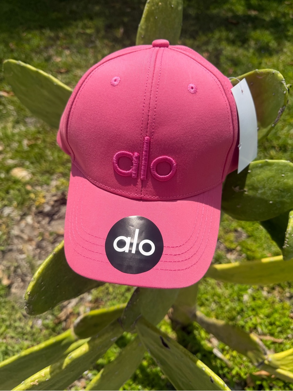 ALO Yoga Off Duty Hot Pink Logo Strapback Cap In Paradise Pink - Picture 13 of 16